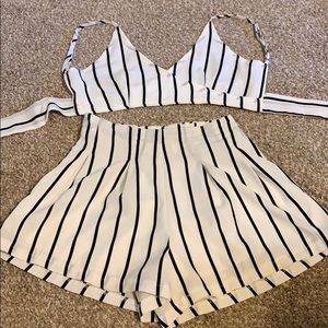 Striped shorts set